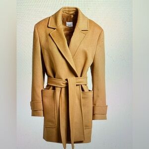 NWT Burberry Tan Belted Wool Cashmere Coat